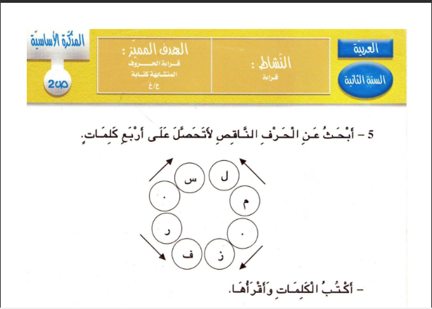 مدونة القسم قراءة سنة ثانية أساسي