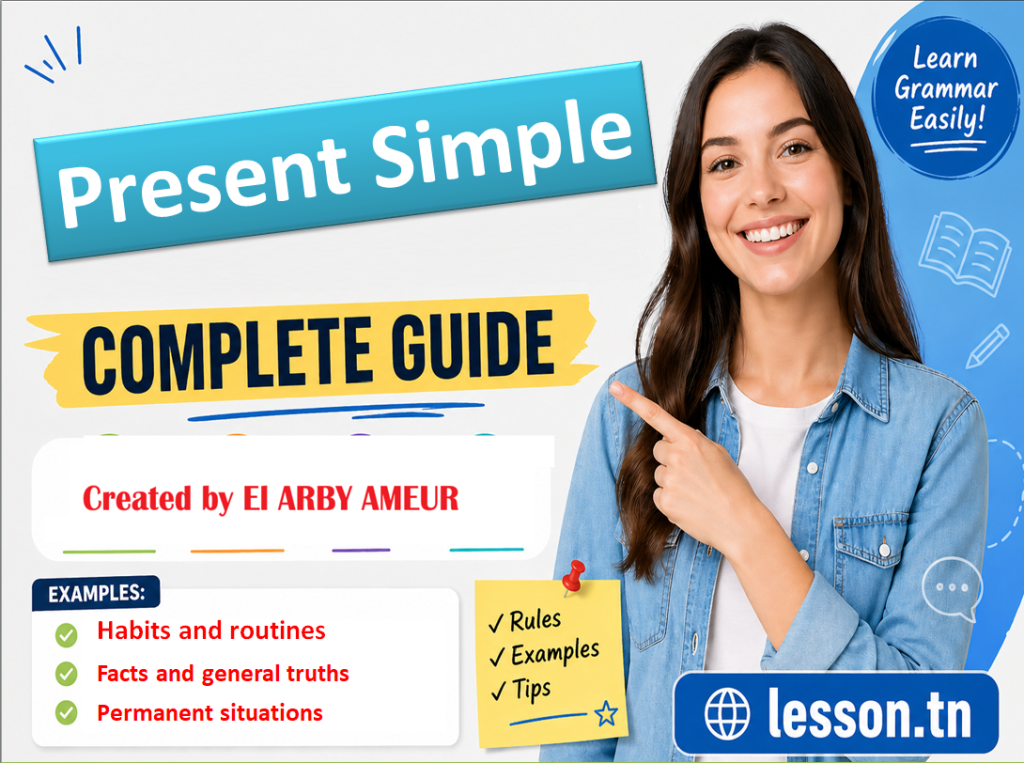 Present Simple: Complete Guide (Rules, Examples, Exercises) - A1 | lesson.tn