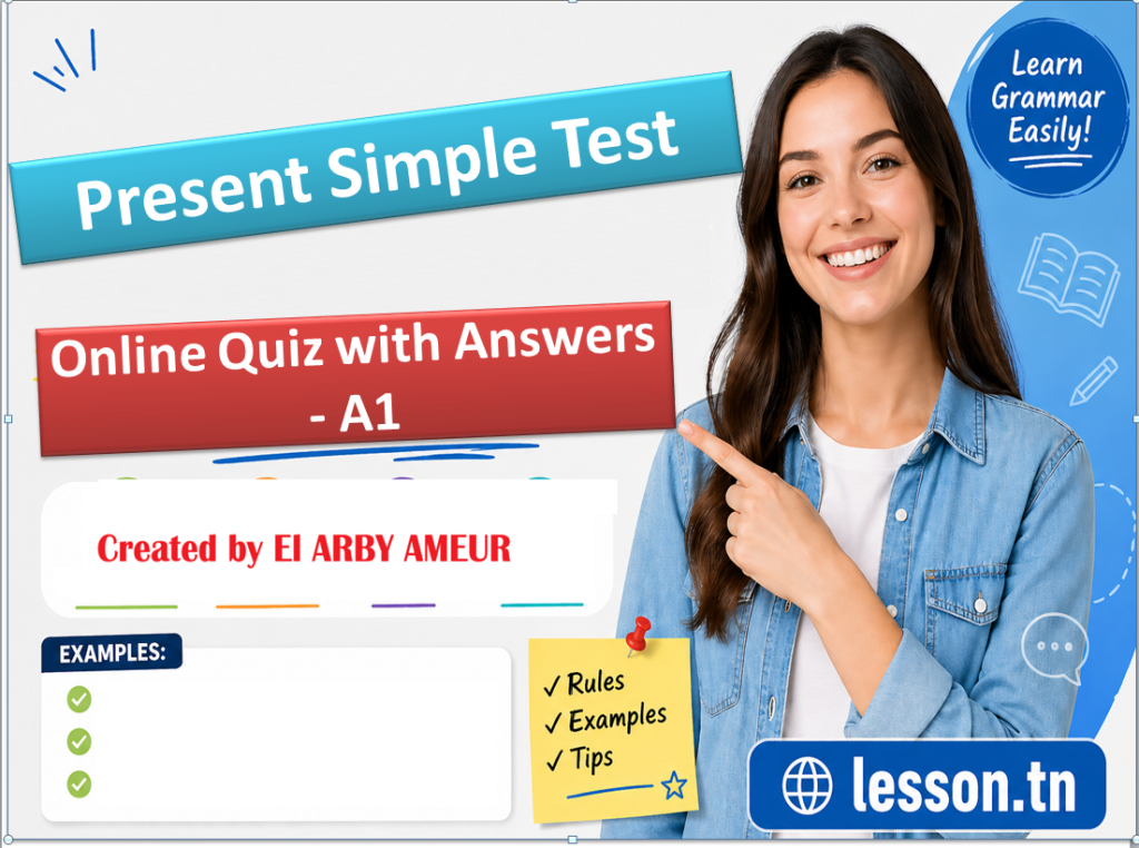 Present Simple Test Online Quiz with Answers - A1